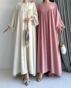 <span class=keywords><strong>Vestidos</strong></span> modestos para <span class=keywords><strong>mujer</strong></span> Arabia Saudita túnica larga botón Islam <span class=keywords><strong>vestidos</strong></span> Ramadán Marruecos Dubai Eid musulmán Abayas Kaftan - Product Image 2