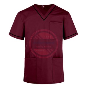 Tops de fregado médico tejidos, camisa de uniforme quirúrgico elástico de Spandex para enfermería, top de fregado médico conveniente y cómodo - Product Image 4