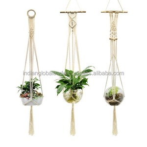 Woven Macrame <b>Hanging</b> <b>Planter</b> Stylish <b>Indoor</b> Outdoor Home Decor Accent for Plants Greenery Balcony Garden and Contemporary Space - Product Image 2
