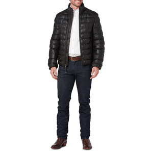 With Side Pocket Black Color Full Zipper Style Design Premium Quality Hand Made <b>Puffer</b> <b>Jacket</b> For Men Wear - Product Image 3