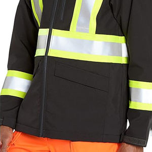Hi VIS เสื้อแจ็คเก็ตผ้านิ่มสำหรับผู้ชาย, เสื้อแจ็คเก็ตระบายอากาศได้ดีมีซิปกันน้ำสะท้อนแสงปรับแต่งได้ - Product Image 5