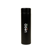 Termo Ecológico de Lujo Sostenible de 500 ml, de Acero Inoxidable Negro, Personalizable con Serigrafía, Juego de Regalo Promocional