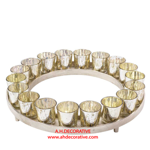 Lujoso soporte de vela de luz en T de metal hecho a mano clásico boda y Navidad hogar sala de estar decoración soporte individual - Product Image 4