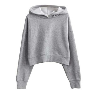 Trendy Cropped <b>Hoodie</b> For Women <b>Workout</b> And Travel Soft Cotton Long Sleeve Drawstring Stylish Cropped <b>Hoodie</b> Manufacturer - Product Image 2