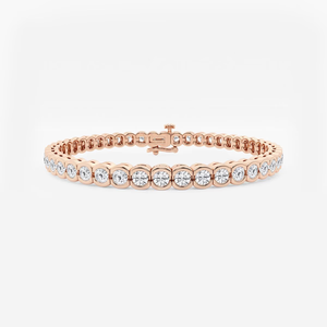 Bracelet tennis demi-sertie de diamants de laboratoire ronds de 7 pouces, 8 carats au total, bijoux de luxe élégants et ajustables, cadeau pour femme - Product Image 3