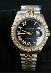 Reloj de Lujo con Diamantes de Imitación VVS, Personalizado de Fábrica, Pasa la Prueba de Diamantes, Unisex, Estilo Hip Hop, Esfera Negra, Tono Blanco Completo, Reloj Buss Down - Product Image 3