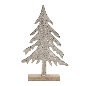 Sapin de Noël en métal de la meilleure qualité avec base en bois pour la décoration de Noël à bas prix - Product Image 1
