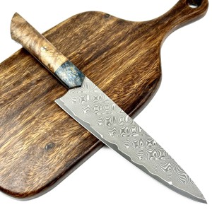 Venta al por mayor personalizado de alta calidad OEM ODM servicio estilo japonés Chef cuchillo Damasco acero blanco sombra madera acero inoxidable - Product Image 1