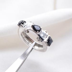 925 Sterling Silver <b>Ring</b> with Cut <b>Black</b> Onyx Natural Stone Party Gift for Him or Her - Product Image 1