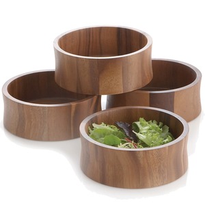 Cuenco para servir de Acacia sostenible, cuencos de pasta de madera, vajilla de cocina duradera, precio bajo, listo para enviar - Product Image 2