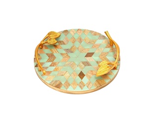 Bandeja de servicio de madera y resina con estilo moderno hecho a mano utensilios de cocina sólidos con precio - Product Image 1