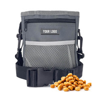 Sac à friandises pour chien avec logo personnalisé, sac de promenade pour chien, pochette à friandises pour chien à porter en bandoulière avec fermeture magnétique et à glissière pour l'entraînement des animaux de compagnie