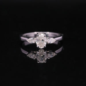 Moissanite 925 Silver Luxury Hip Hop <b>Ring</b> with DEF 0.5 Carat and Prong Setting - Product Image 1