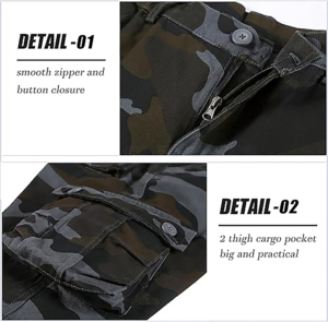 Pantalones Cortos Cargo Hombres Multi-Bolsillos Twill Camo Casual Work Shorts - Product Image 4