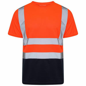 T-shirt de sécurité réfléchissant doux à manches courtes Construction de vêtements de travail respirants Impression de logo personnalisée - Product Image 2