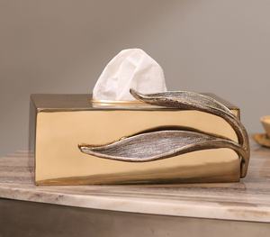 Porte-mouchoirs en serpentine Durable de haute qualité Boîte à serviettes décorative Distributeur de mouchoirs de table moderne pour bureau à domicile et hôtels - Product Image 4