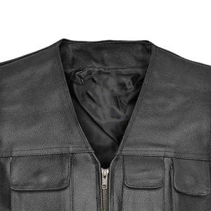 Chaleco de cuero para hombre Chaleco de cuero clásico de motorista diseñado para Hombres que valoran la durabilidad, la comodidad y la calidad transpirable de moda resistente - Product Image 4