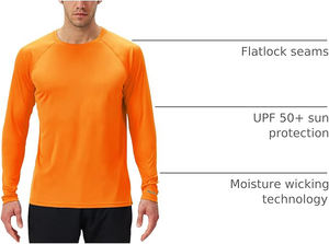 Rashguard à manches longues UPF, tissu extensible léger pour la protection solaire lors du surf, de la natation et de l'entraînement sportif - Product Image 4