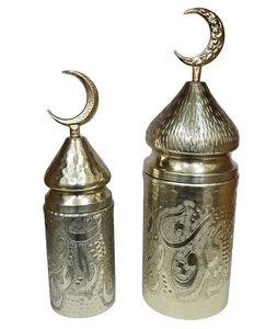 ชามคริสตัลสีเงิน/ทอง ดีไซน์ตกแต่งไม่ซ้ำใคร ผิวสัมผัสแบบตอกลาย ฝาปิดรูปพระจันทร์เสี้ยว ของตกแต่งบ้าน - Product Image 2