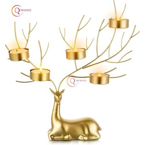 เทียนรูปกวางทำจากวัสดุทองเหลืองตกแต่งโต๊ะทำจากวัสดุที่มีเอกลักษณ์เฉพาะสำหรับตกแต่งโต๊ะหรือใช้ตกแต่งตามเทศกาลคริสต์มาส - Product Image 1