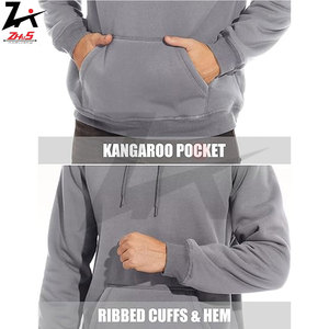 Customized Mens Heavy Hoodie With Sherpa Fleece Lining <b>Thick</b> Winter Pullover Sweatshirt Windproof Design Kangaroo Pocket - Product Image 5