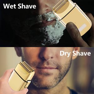 Afeitadora Eléctrica Inalámbrica Recargable para Hombre, Afeitado en Seco y Húmedo por USB, Doble Lámina, Cuchilla Doble, Resistente al Agua IPX7, Repuesto de Cuchilla - Product Image 4