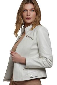 แจ็กเก็ตหนังแท้สำหรับผู้หญิงซิป2025หนังแท้ระบายอากาศได้ดีมีกระเป๋าด้านในและด้านนอก - Product Image 3