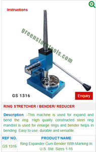 Anneau Civière/Cintreuse/Réducteur GS 1316 Bijoux Outils pour Bijoux Outils - Product Image 2