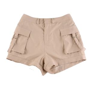 Short cargo décontracté à la mode en coton pour femmes short cargo taille élastique Short cargo d'été short extensible en coton - Product Image 1
