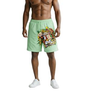 Shorts d'été pour hommes en maille respirante, taille élastique, personnalisables, style streetwear et sport, pour le basketball, la gym et la course, entrejambe de 7 pouces - Product Image 1