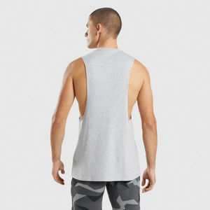 Débardeur tricoté en coton personnalisé à séchage rapide pour hommes avec Logo personnalisé été conception ample sans manches débardeur porter gilet de sport - Product Image 3