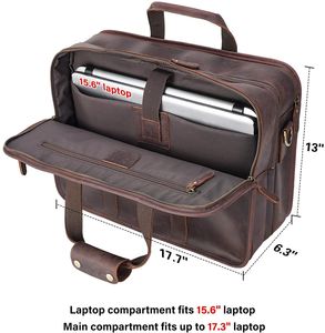 Bolso bandolera de cuero Retro marrón para hombre, maletín para ordenador portátil, productos al por mayor, diseñador de la mejor calidad, multifunción Vintage para hombre - Product Image 3