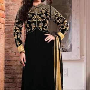 Nouvelle broderie magnifique sur longue KURTA, robe pantalon ornée de perles de verre cristal, DABKA, travail pour les tenues de fête/mariage @ 2022 - Product Image 1
