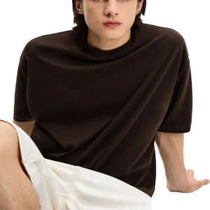 Camiseta de Hombre 100% Algodón, Manga Corta, Lisa, Cuello Redondo, Ropa de Hombre, Camiseta de Verano, Informal, Holgada, Hombros Caídos - Product Image 5