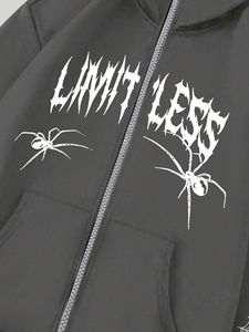 Sweat à capuche zippé pour homme en molleton 100% coton avec impression numérique, couleur personnalisée et coupe oversize pour l'hiver - Product Image 5