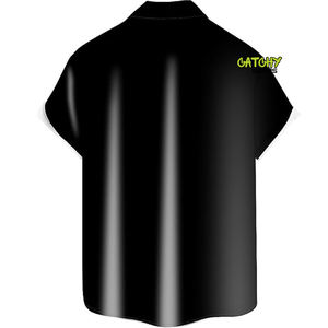 Chemises Aloha pour hommes CATCHY GEARS, imprimées sur mesure, en tissu sergé, grande taille, motif floral polynésien, style streetwear - Product Image 4