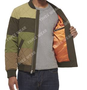 Chaqueta de bombardero acolchada con diamantes multicolor personalizada para hombre, chaqueta informal para exteriores con cremallera de invierno, producto OEM - Product Image 4