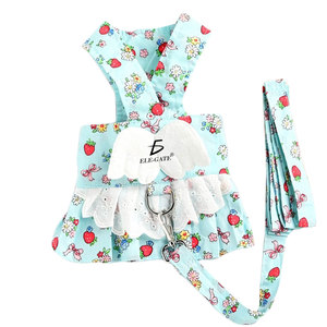 Pettorina di Lusso Piccola per Cani, Taglia Media, Traspirante, Personalizzabile, in Poliestere Cotone, Fantasia Floreale Tinta Unita, con Pizzo, per Gatti Sportivi - Product Image 3