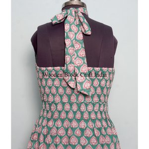 Robe midi décontractée d'été pour femme 100 % coton pur, style ethnique occidental, manches courtes, écologique, unie, numérique - Product Image 6