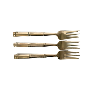 Ensemble de couverts en laiton doré meilleure vente ensemble de couverts pour restaurants poignée en bambou fabricant de couverts meilleur prix - Product Image 5