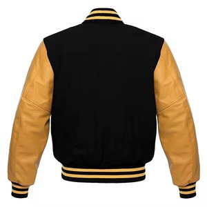 Veste universitaire en laine de qualité supérieure, design rétro classique avec manches en cuir pour hommes et femmes, personnalisable, vente en gros OEM/ODM disponible - Product Image 2