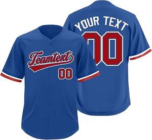 Camisetas de béisbol transpirables cómodas personalizadas Juego de Nombres y Números personalizados para equipos deportivos Fans Ligas - Product Image 2