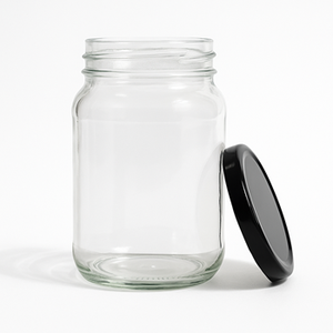 Bocal en verre Mason gaufré avec couvercle en métal, rangement hermétique pour un usage domestique parfait pour les recettes de collations alimentaires - Product Image 6