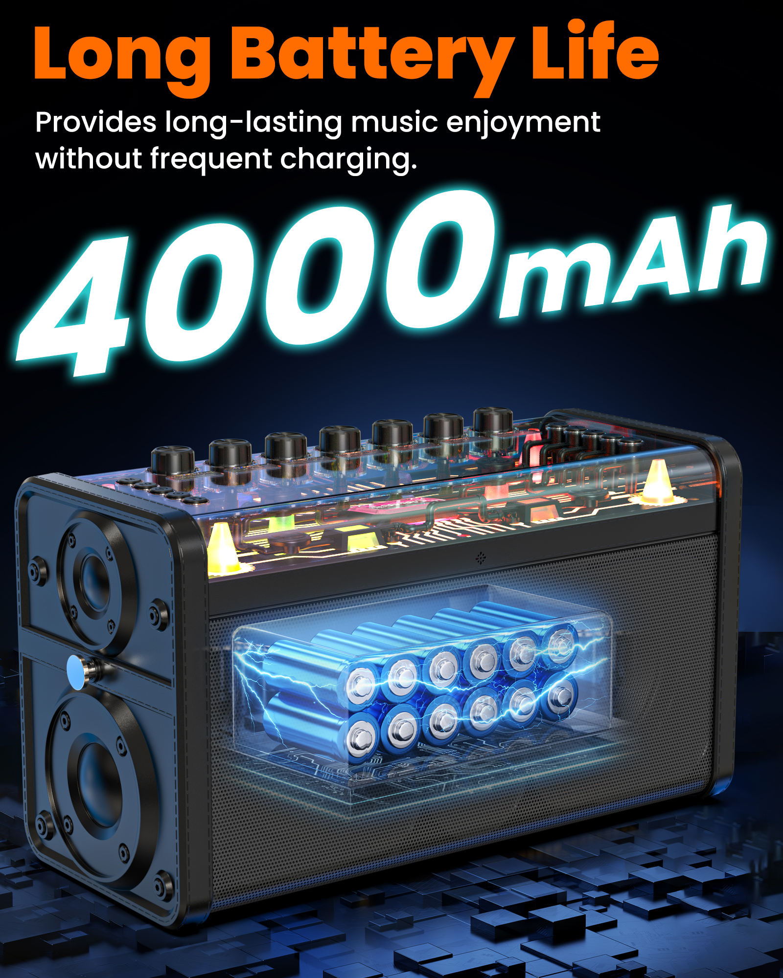 HONPNK Record Player with RGB LED Lighting and Wireless Mechanical Fashion Subwoofer Exquisite Battery-Powered Gift