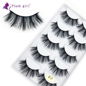 Flash Girl <span class=keywords><strong>Top</strong></span> Qualité <span class=keywords><strong>Z</strong></span> Série Professionnel 100% Cils De Vison Faits À La Main 5 Paires Faux Cils De Vison - Product Image 5