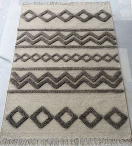 Prix usine vente chaude à la mode indien Design tapis tissé à la main moderne marocain motif laine couleur naturelle pour la maison hôtel - Product Image 2