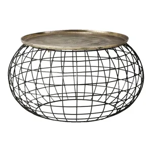 โต๊ะกาแฟไม้มะม่วงทรงกลมสีขาวคุณภาพสูงจากอินเดียสำหรับห้องนั่งเล่นเฟอร์นิเจอร์ใช้โต๊ะน้ำชาที่ดีที่สุด - Product Image 2