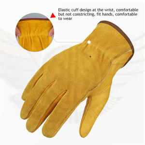 Muestra gratis incluida 1 par de guantes de trabajo de cuero de vaca suave de tamaño XL para soldador de conductor-para protección de trabajadores de seguridad - Product Image 2
