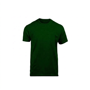 Camiseta de algodón negra para hombre, cuello redondo, manga corta, corte regular, informal, color liso, diseño de punto teñido. - Product Image 2