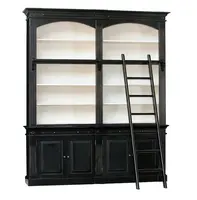 Credenza in legno di Sheesham dal design accattivante libreria in 2 parti con armadi e scale separati utilizzati in casa